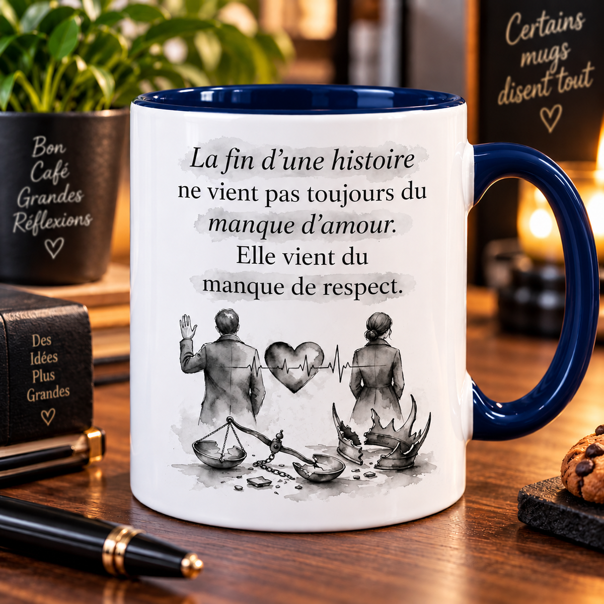 Mug La fin d'une histoire - variante bleu foncé
