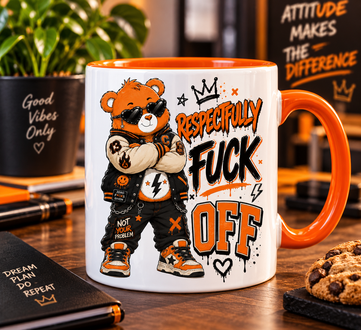 Mug Respectfully F*ck Off avec ourson streetwear