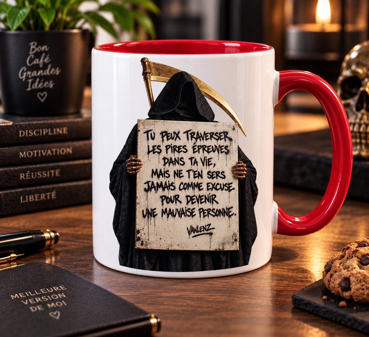 Mug La Faucheuse avec citation Vawlenz